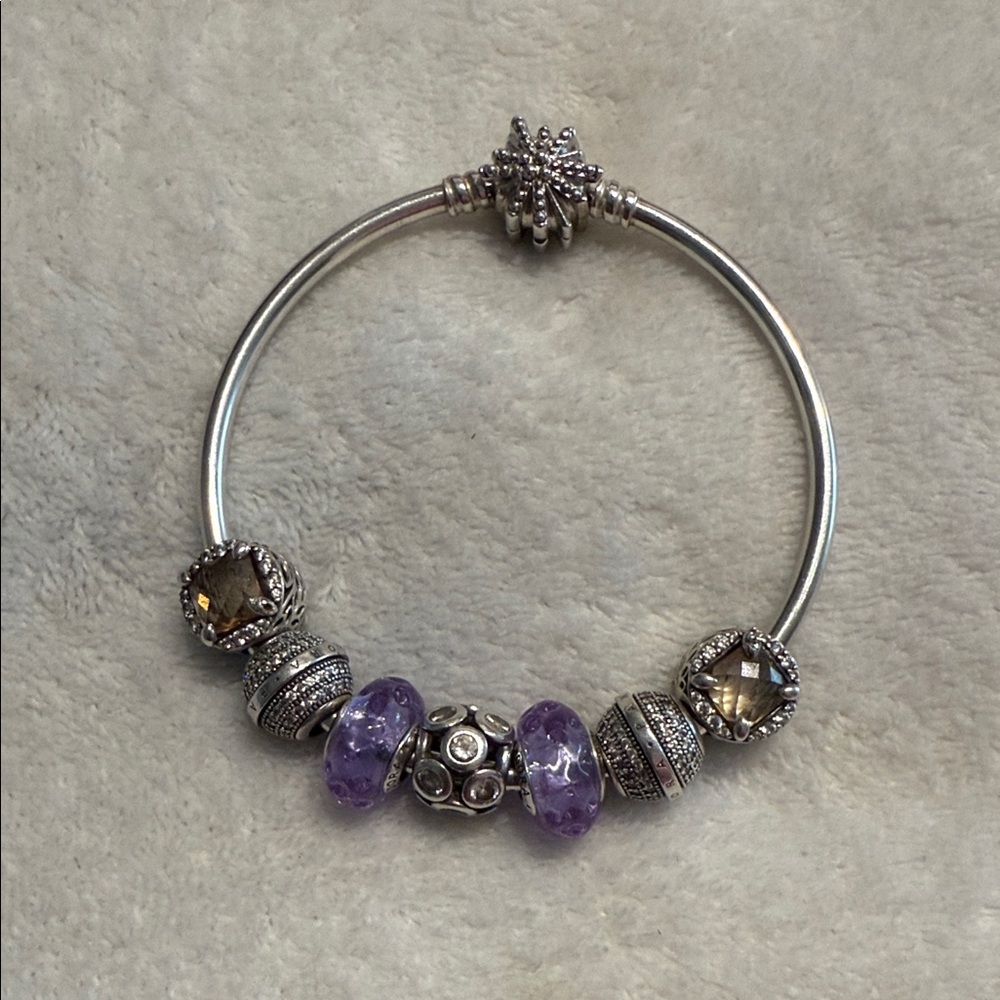 Pandora Silver Bracelet with Purple Accents